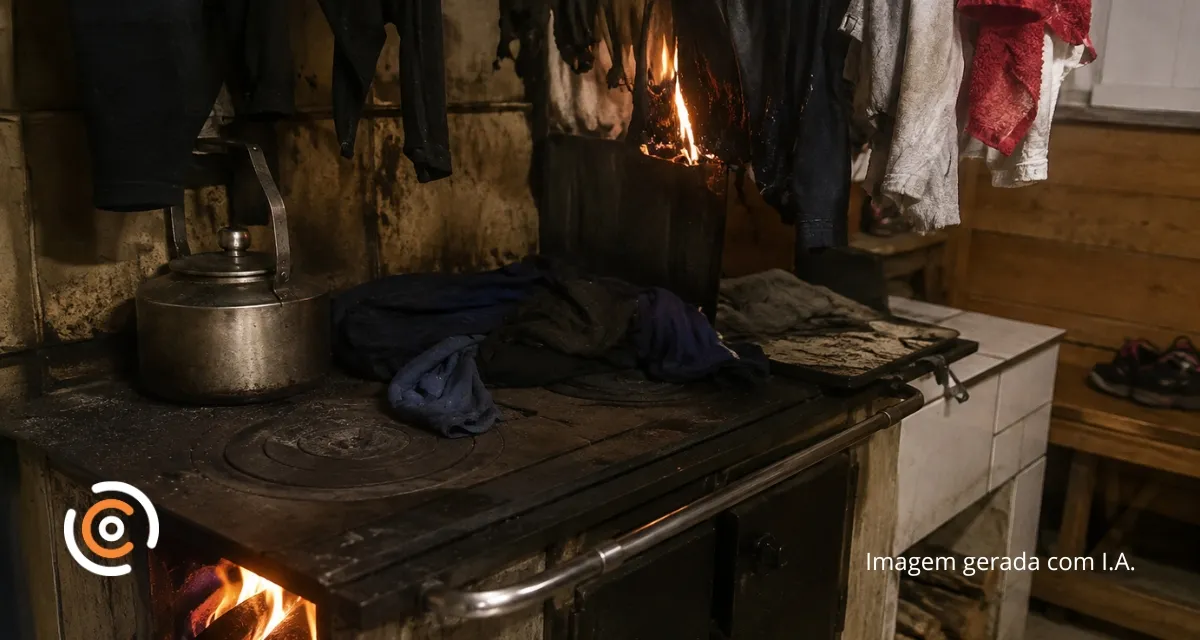 Roupas deixadas sobre fogão à lenha provocam princípio de incêndio em Canoinhas; Bombeiros fazem alerta