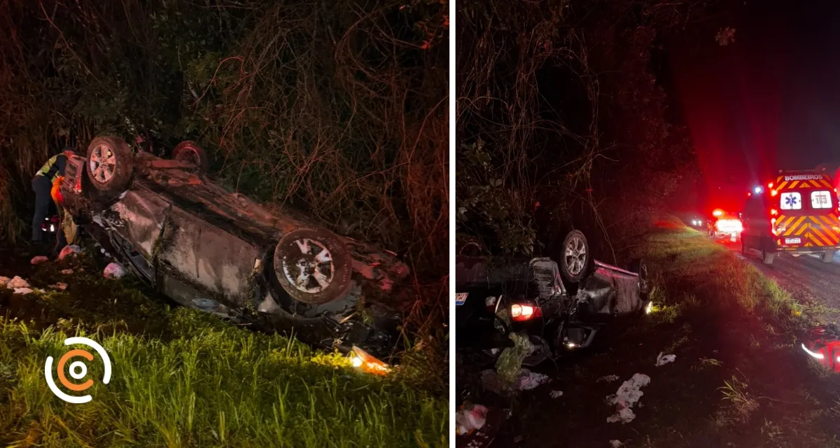 Grave acidente deixa uma pessoa morta e outras três feridas na BR-280, em Mafra