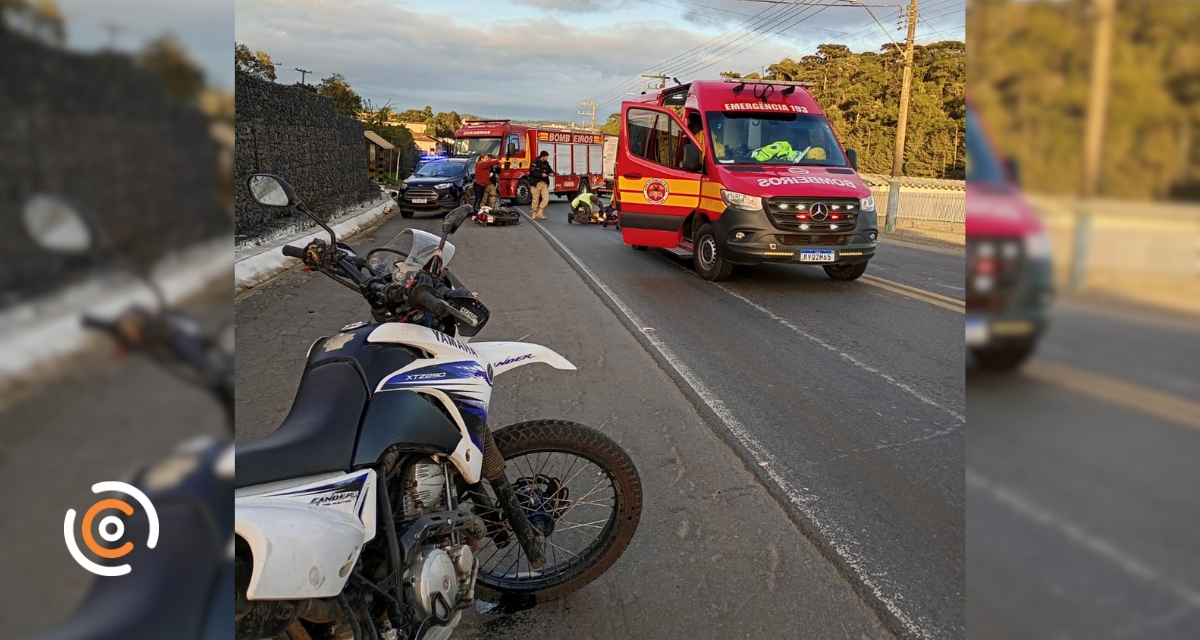 Colisão entre duas motocicletas deixa dois feridos na BR-280, em Rio Negrinho