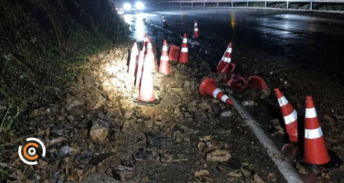 Atenção na BR-280: queda de pedras deixa trecho em alerta na Serra de Corupá