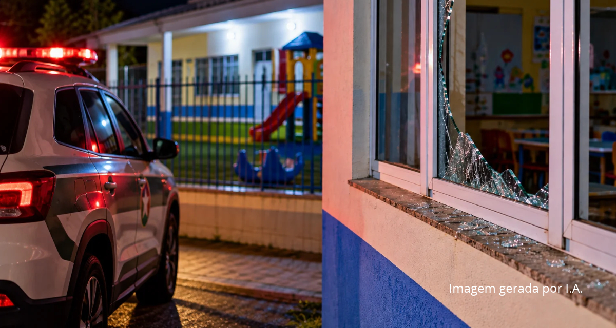 Tentativa de furto em unidade de educação infantil mobiliza PM em Três Barras