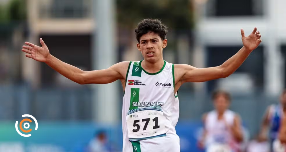 Atleta de Santa Catarina conquista ouro e bate recorde na marcha atlética dos Jogos da Juventude