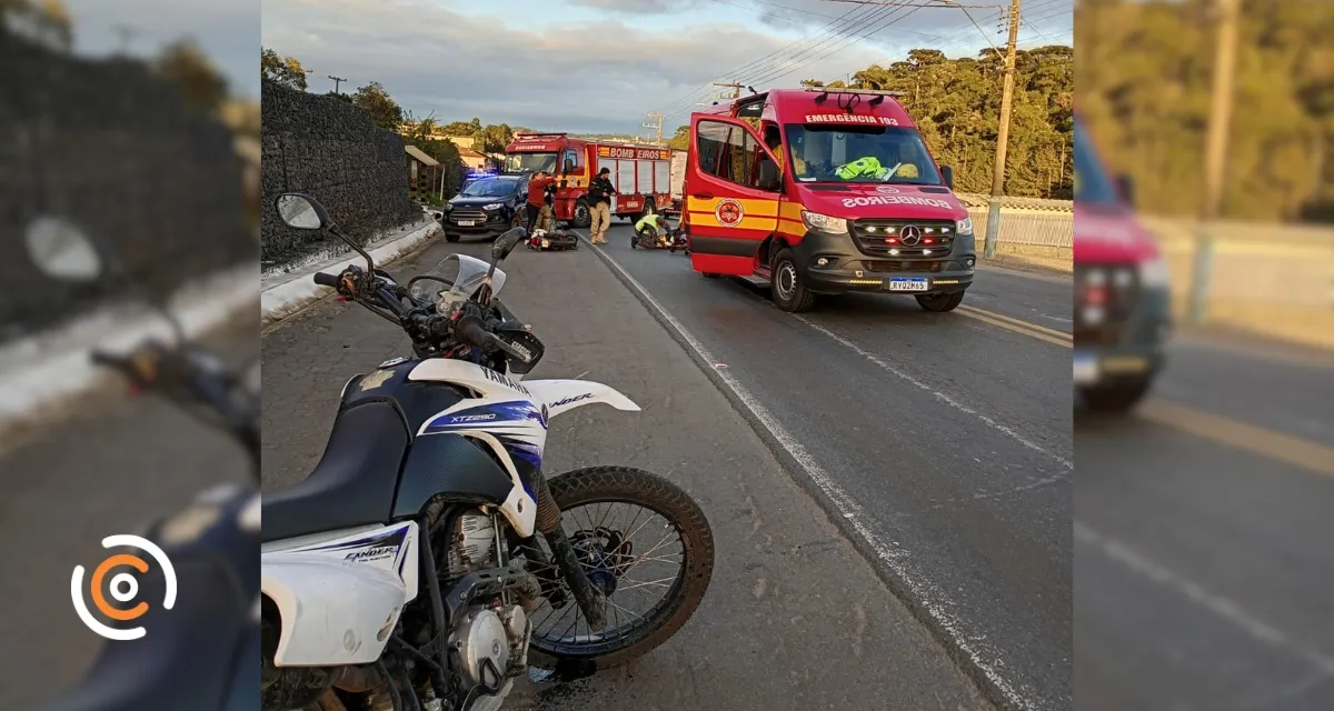 Colisão entre duas motocicletas deixa dois feridos na BR-280, em Rio Negrinho