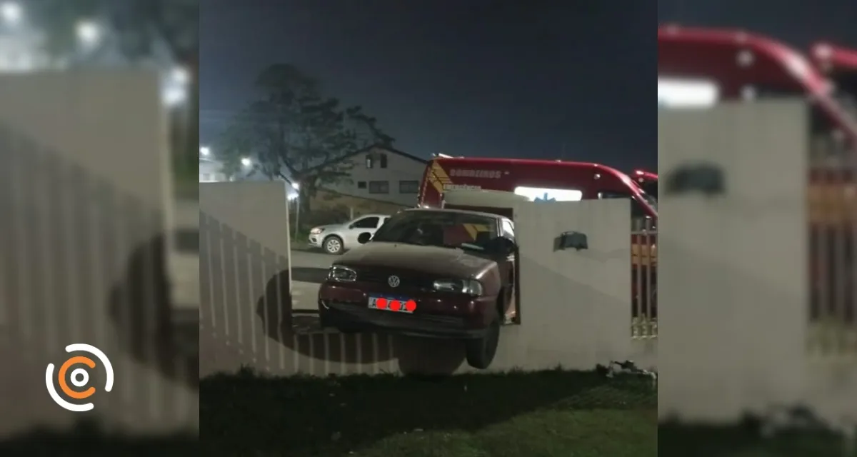 Colisão contra muro deixa motorista e criança feridos em Papanduva