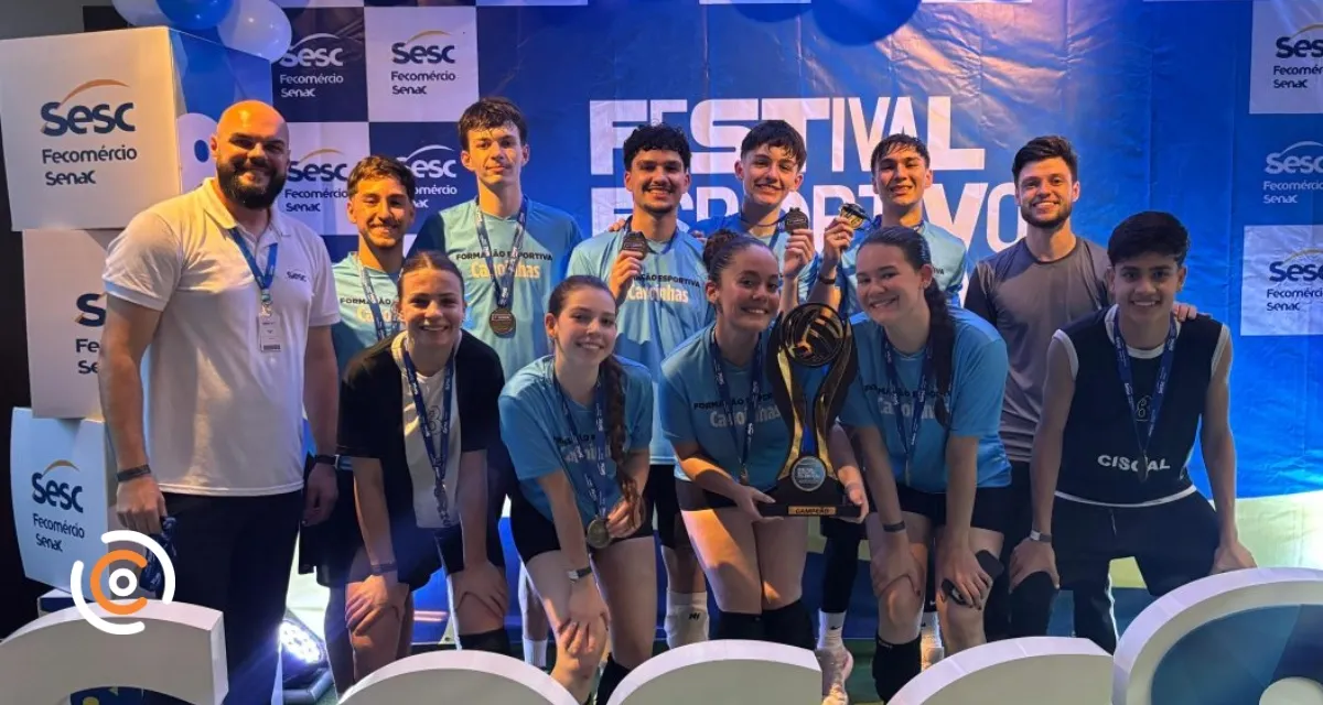 Sesc Canoinhas conquista bicampeonato estadual de vôlei misto em Blumenau