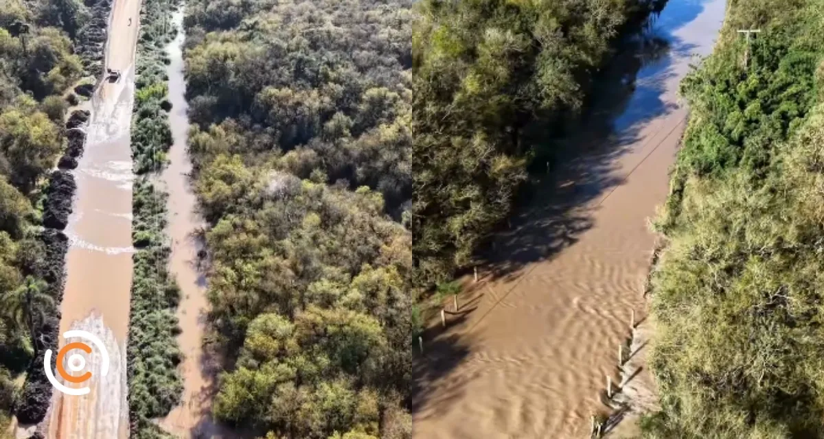 Chuvas causam alagamento no Rio Paciência em Bela Vista do Toldo