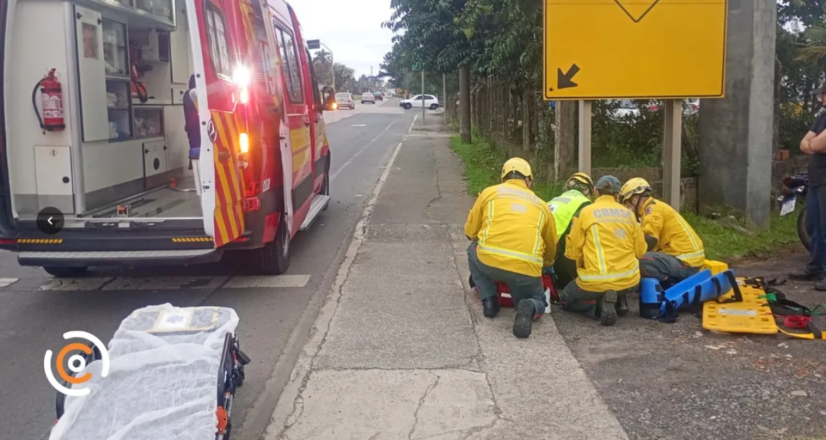 Motociclista fica ferida após queda na BR-280 em Rio Negrinho