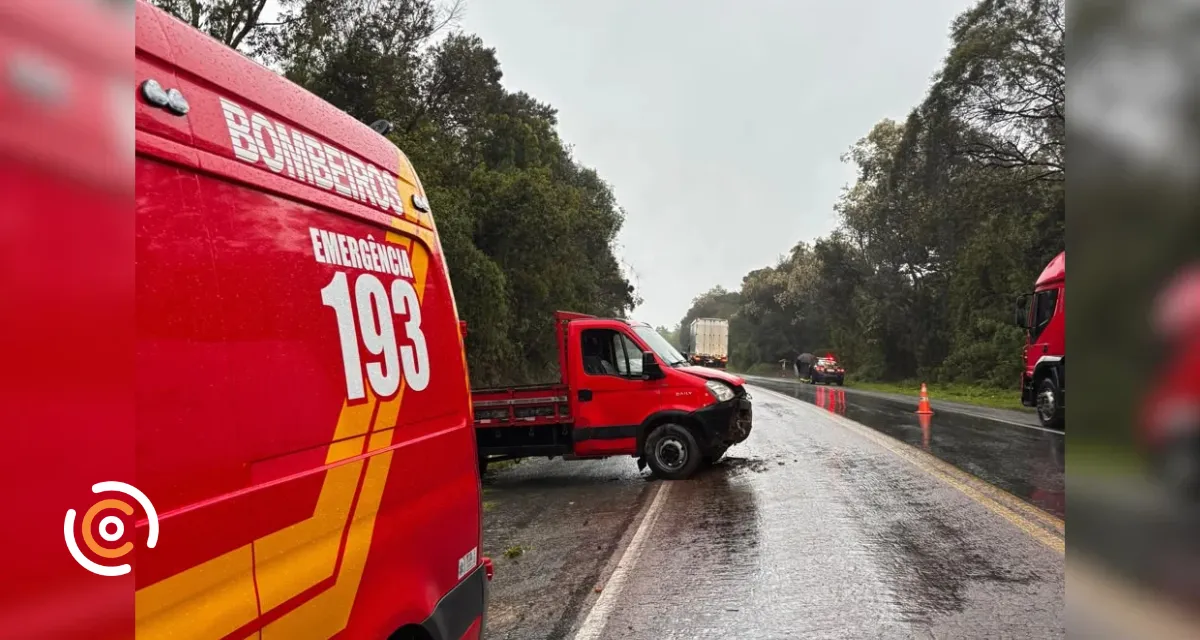 Saída de pista deixa duas pessoas feridas na BR-280, em Mafra