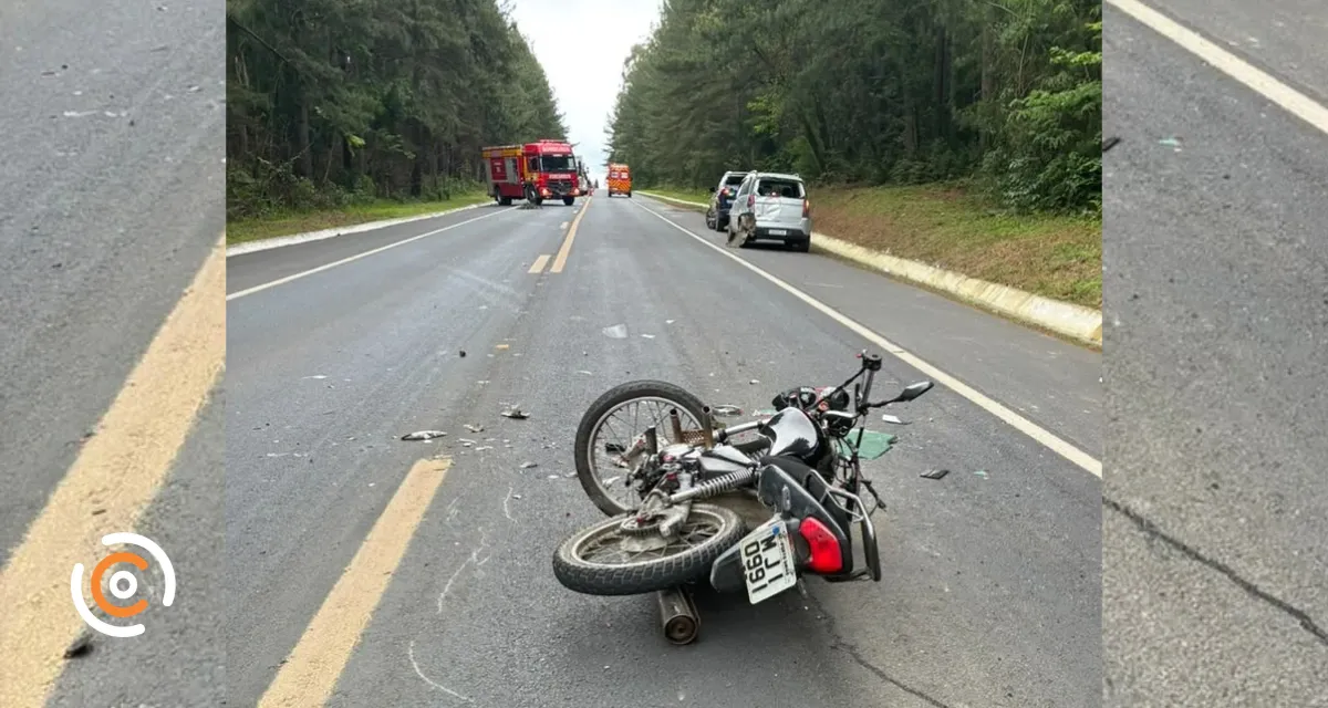 Motociclista fica gravemente ferido em acidente na BR-280, em Três Barras