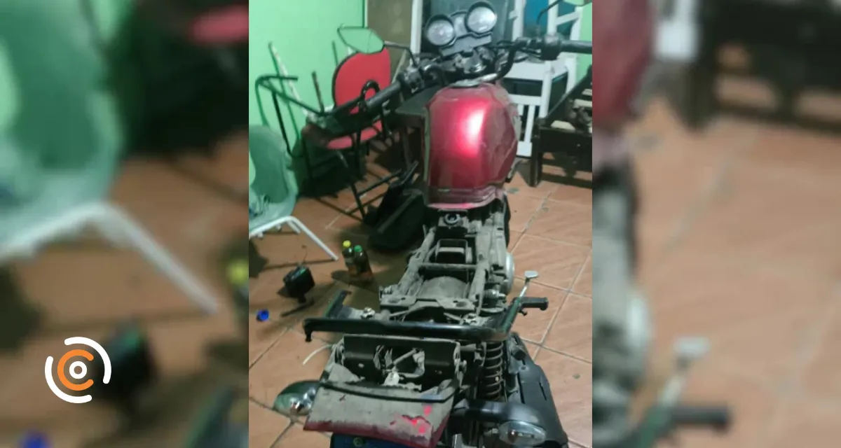 PM encontra motocicleta furtada em Canoinhas desmontada em residência de Três Barras
